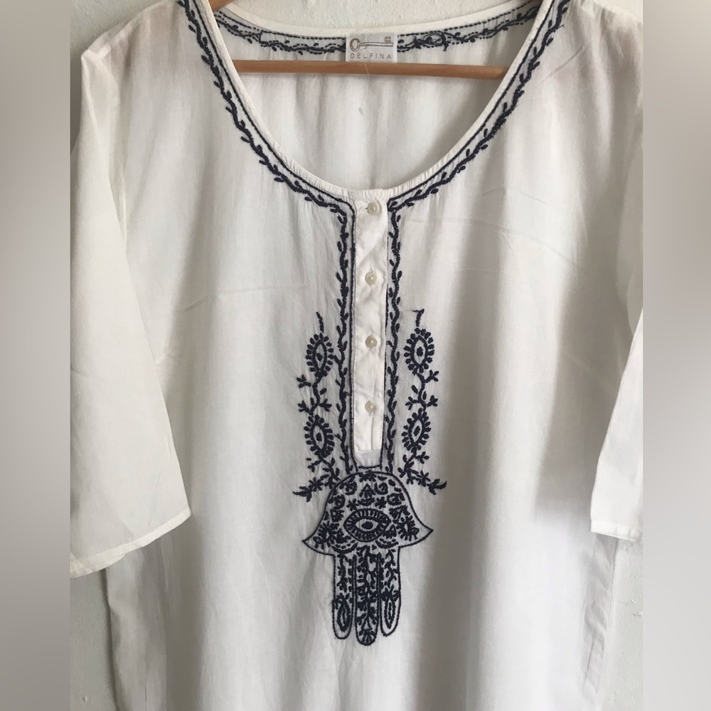 DELFINA Swimwear Embroidered Cover Up - Picture 3 of 10